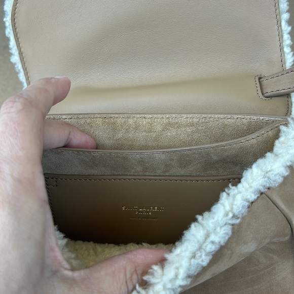 YSL Suede Shearling Small Kaia Satchel - Picture 8 of 8